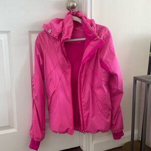 Hot pink lululemon hooded zip up light jacket